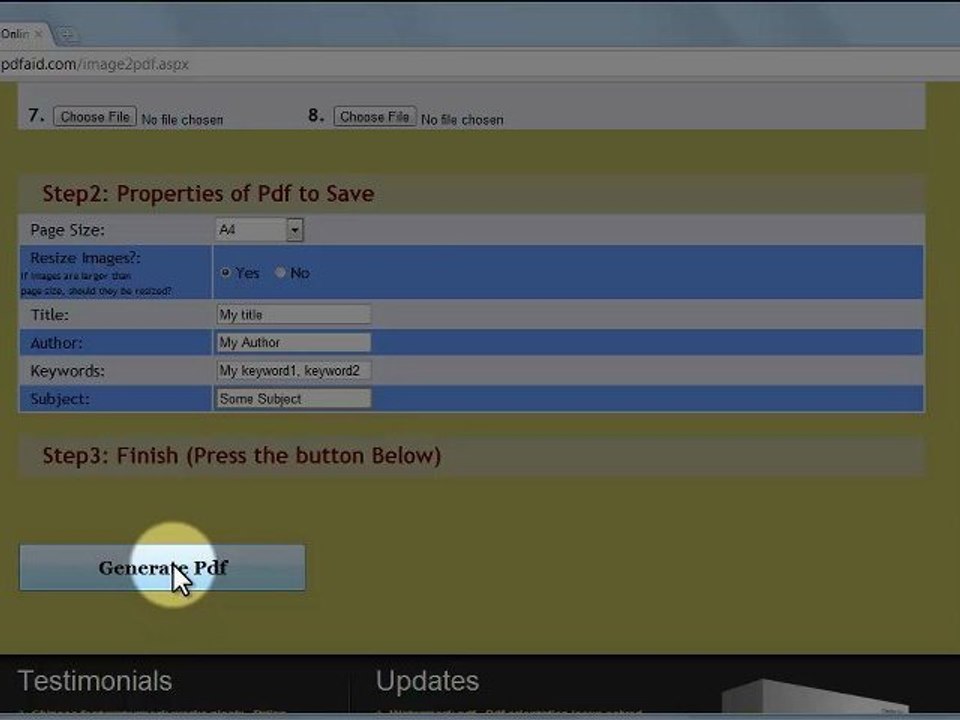 Image (Jpg) to Pdf conversion