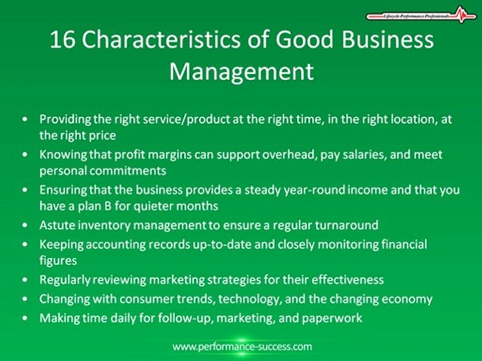 Characteristics of Successful Businesses