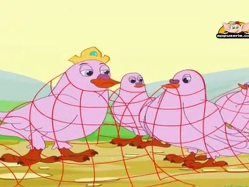 Panchatantra Tales in Telugu - There is Strength in Numbers