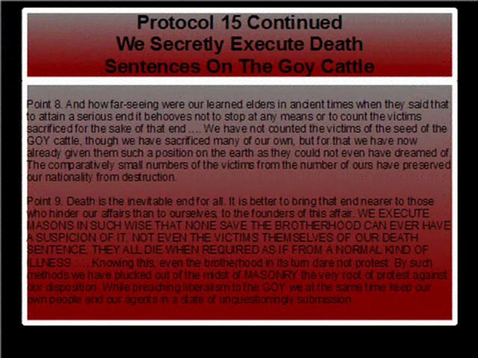 THE PROTOCOLS OF THE ELDERS OF ZION