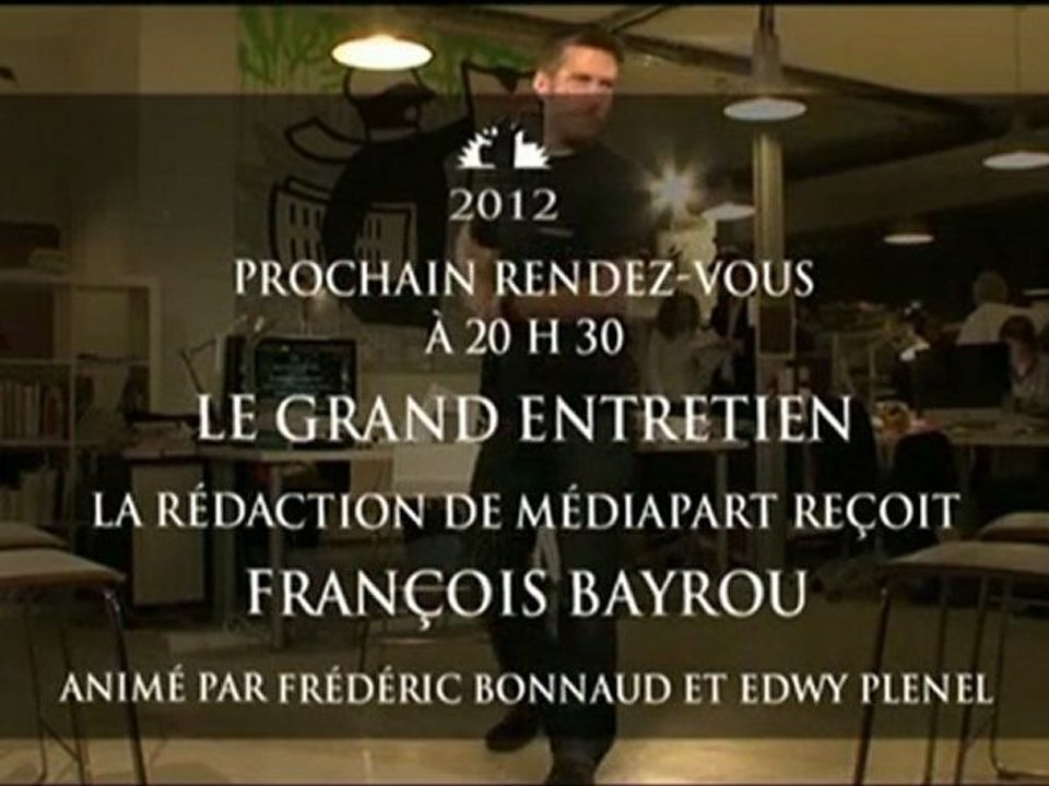 Bayrou sur Mediapart le 27 janvier 2012
