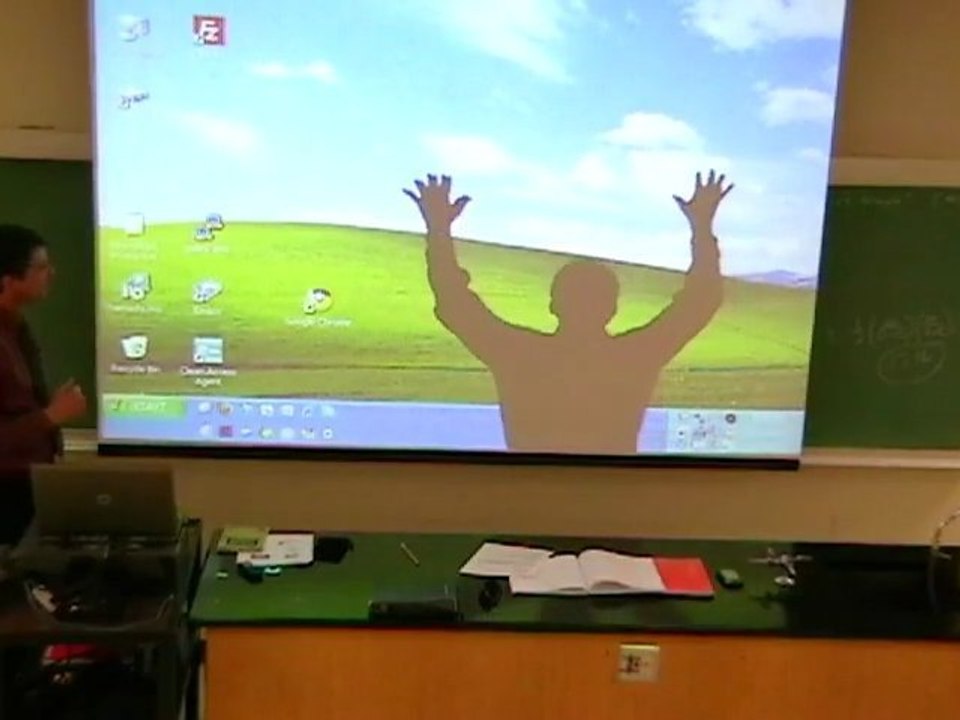 Math Teacher Shadow Trick During Lecture