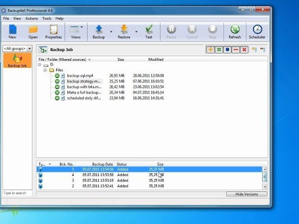 How to restore a single file from any file versions