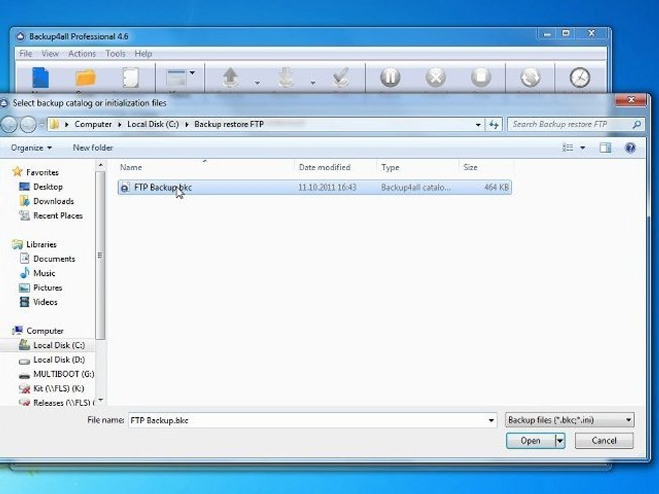 How to restore a FTP backup