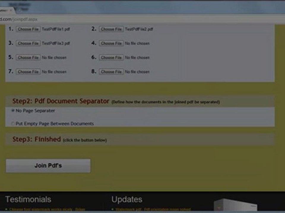Join multiple PDF files