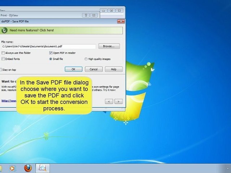 Convert DjVu to PDF