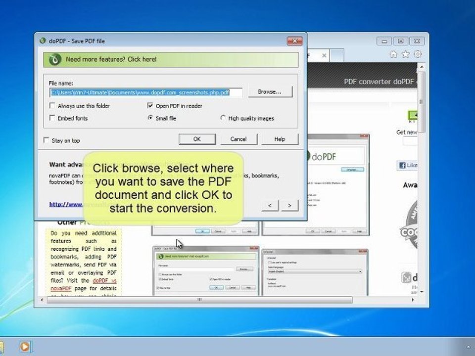 Convert web page to PDF