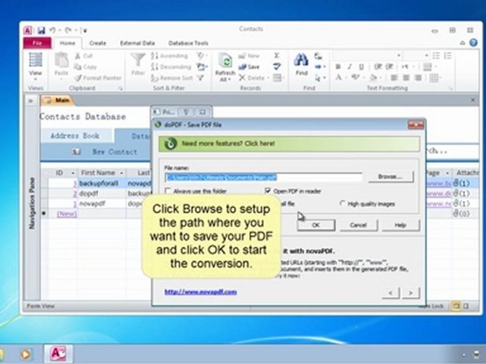 Convert Microsoft Access to PDF