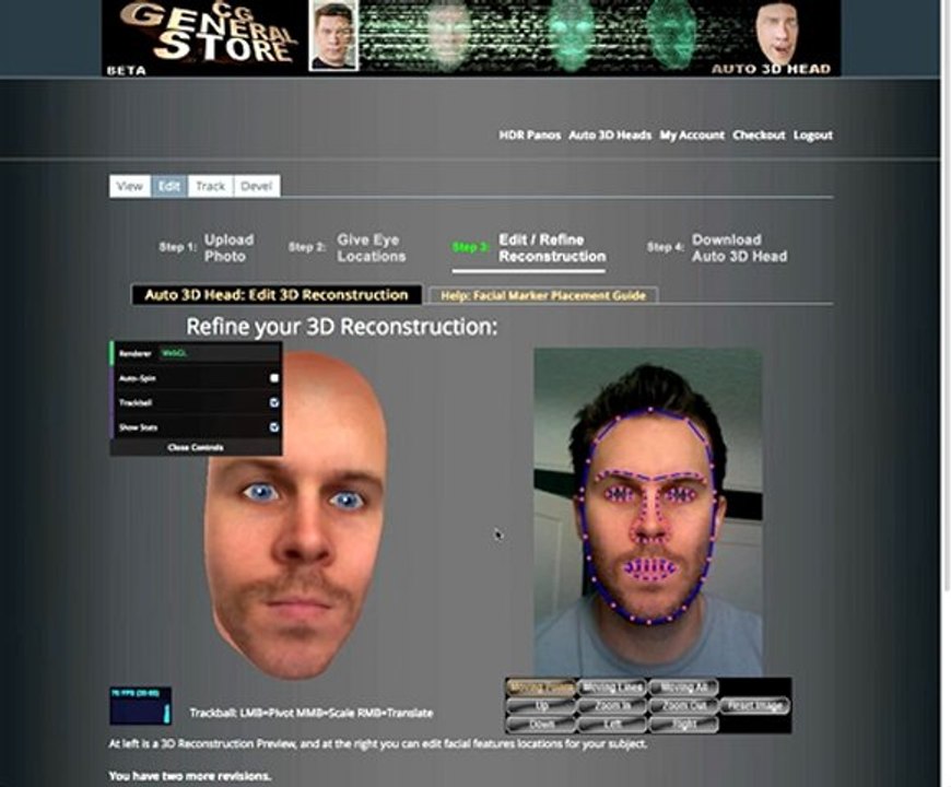 Creating an Auto 3D Head in real time