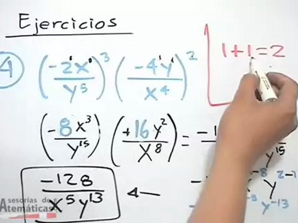 Ejercicios de leyes de los exponentes