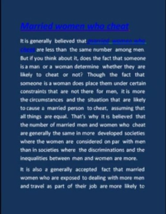 Married women who cheat