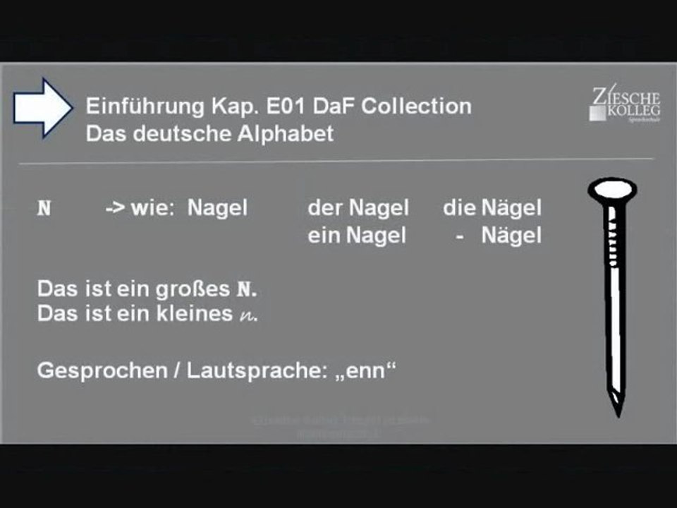 Kapitel Einführung 01: Das deutsche Alphabet N