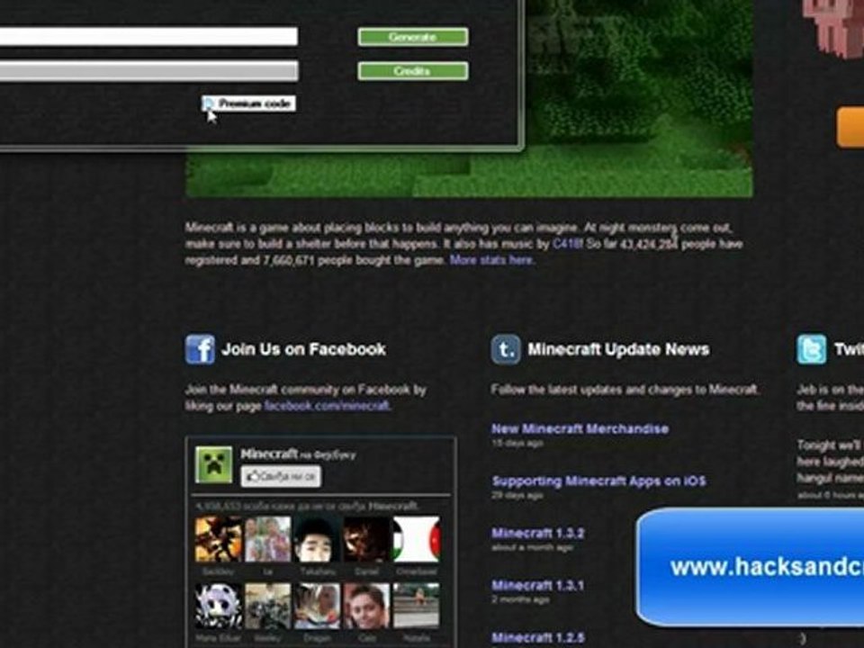 Ultimate Minecraft Hack - Free Premium Accounts November 2012