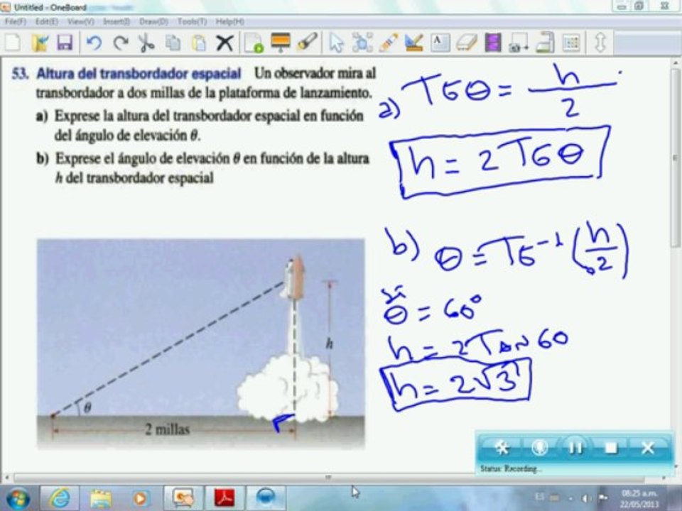 Problema de aplicación en trigonometria