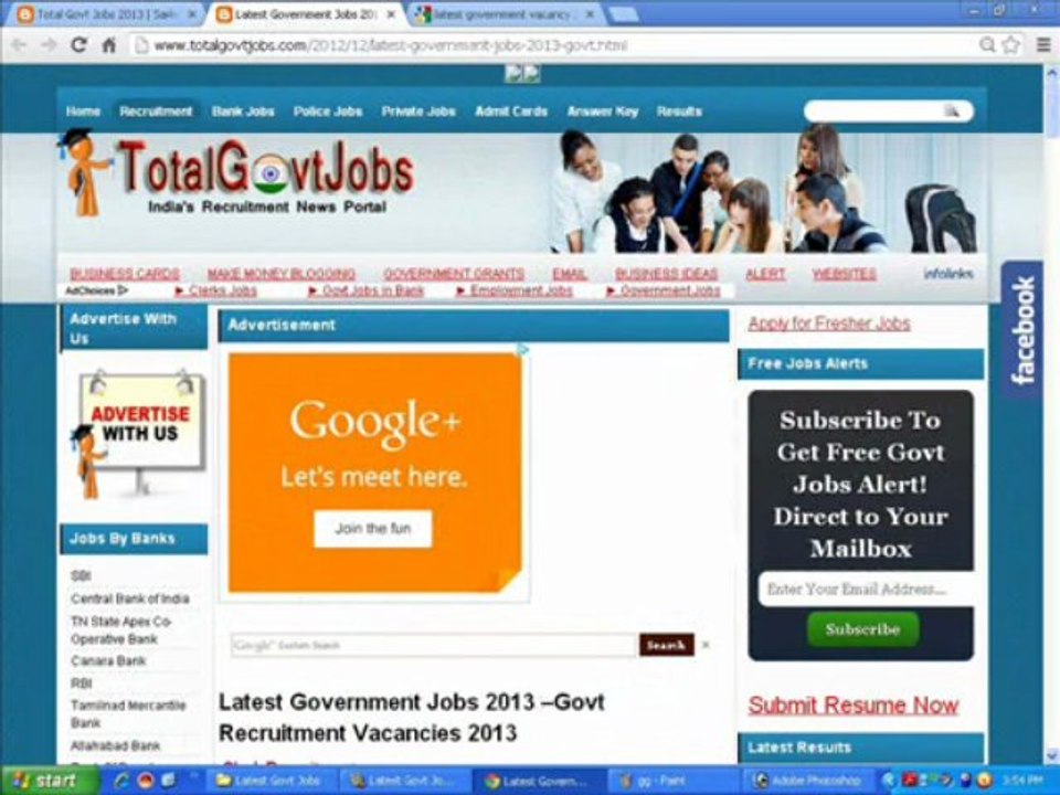 Latest Govt Jobs 2013 in India at Totalgovtjobs.com