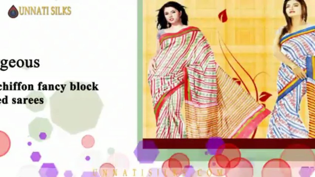 Online shop for Printed sarees, buy block printed cotton silk saree