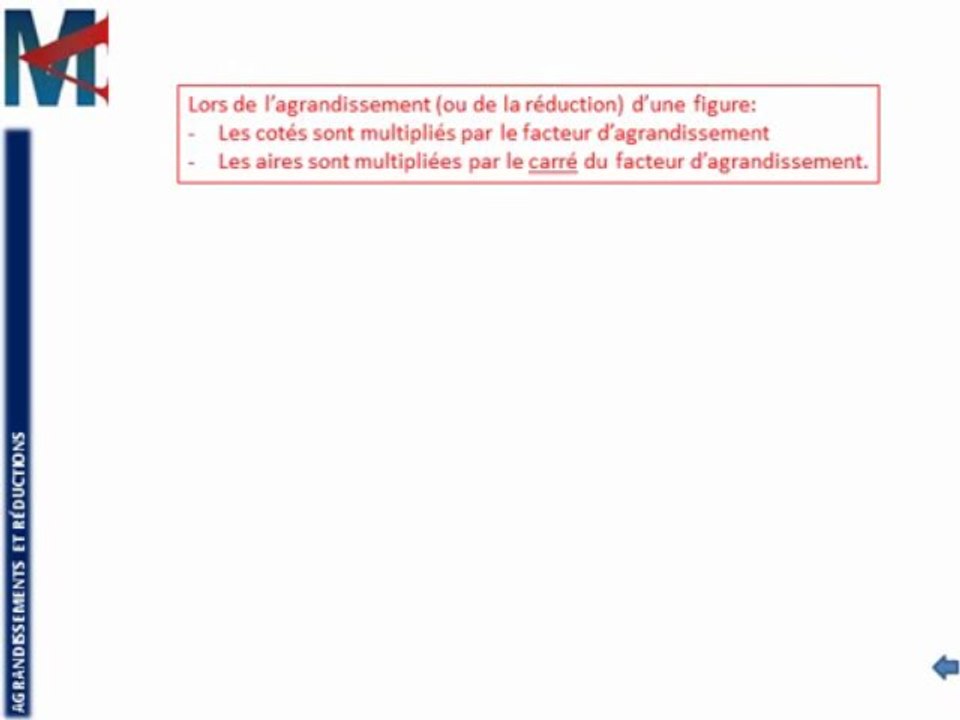 3ème - AGRANDISSEMENTS REDUCTIONS - Agrandissements et réductions d'aires