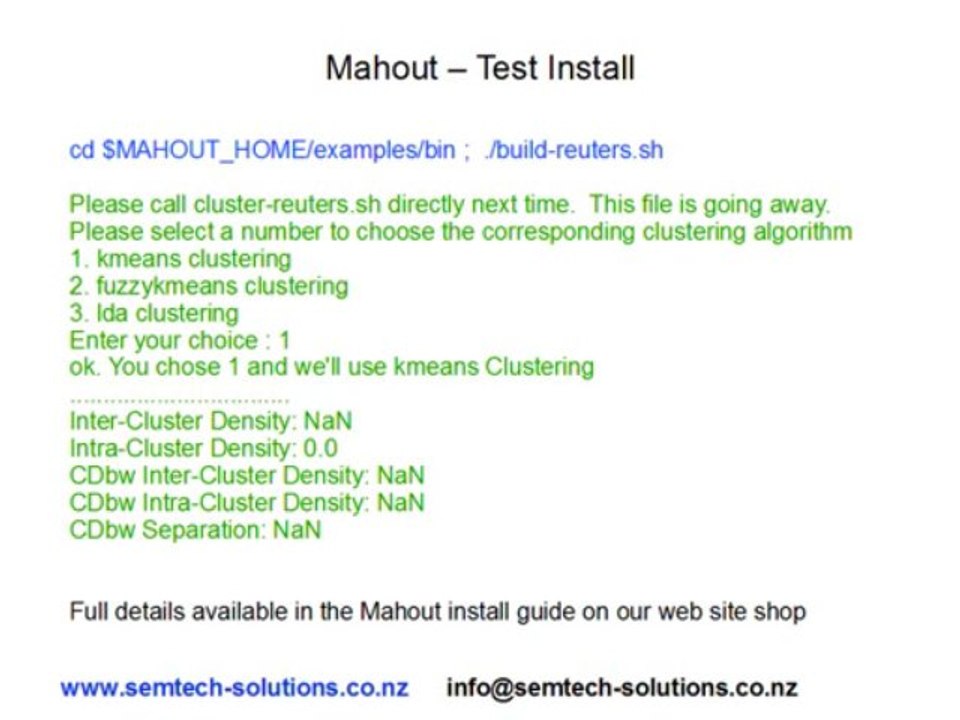 An introduction to Apache Mahout