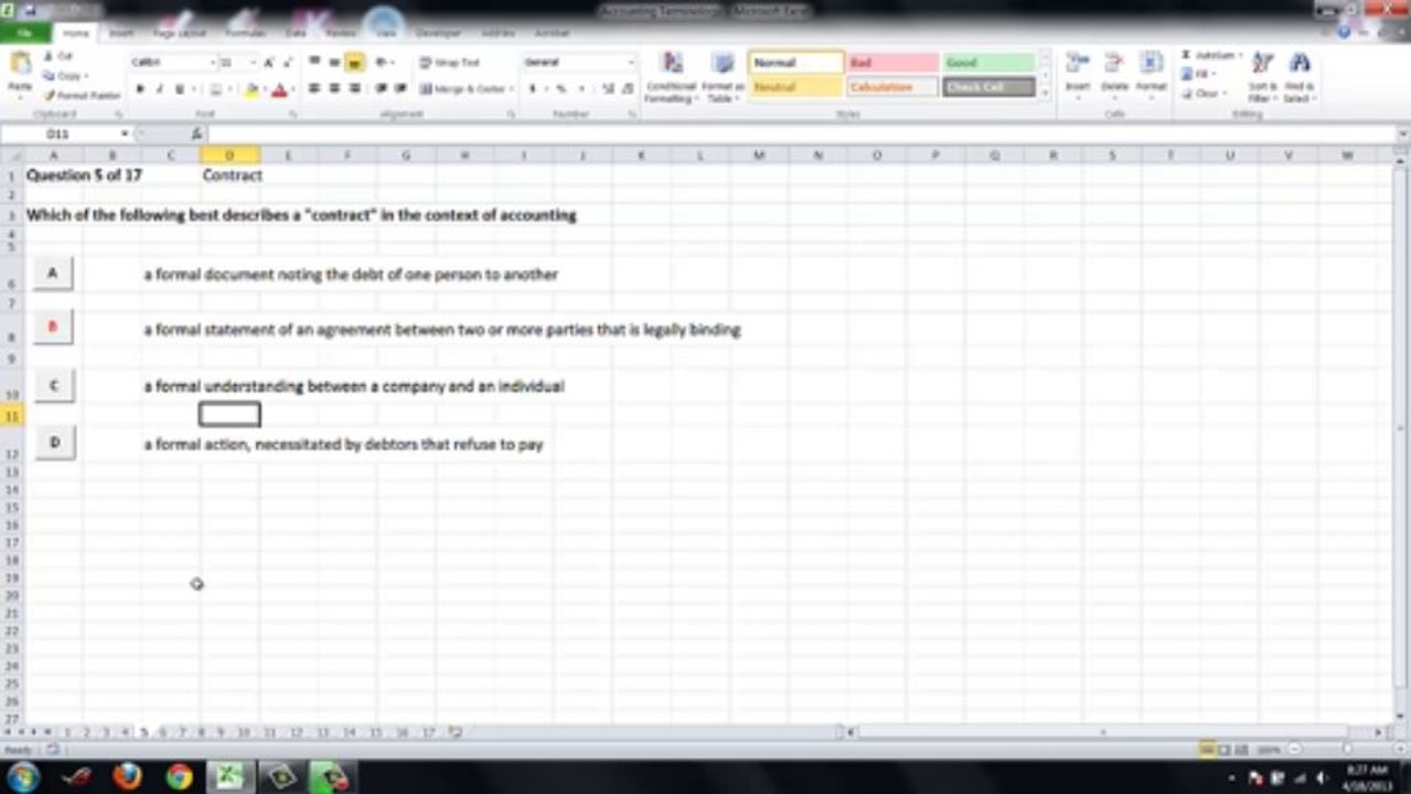 Assessment Tests: Accounting Terminology