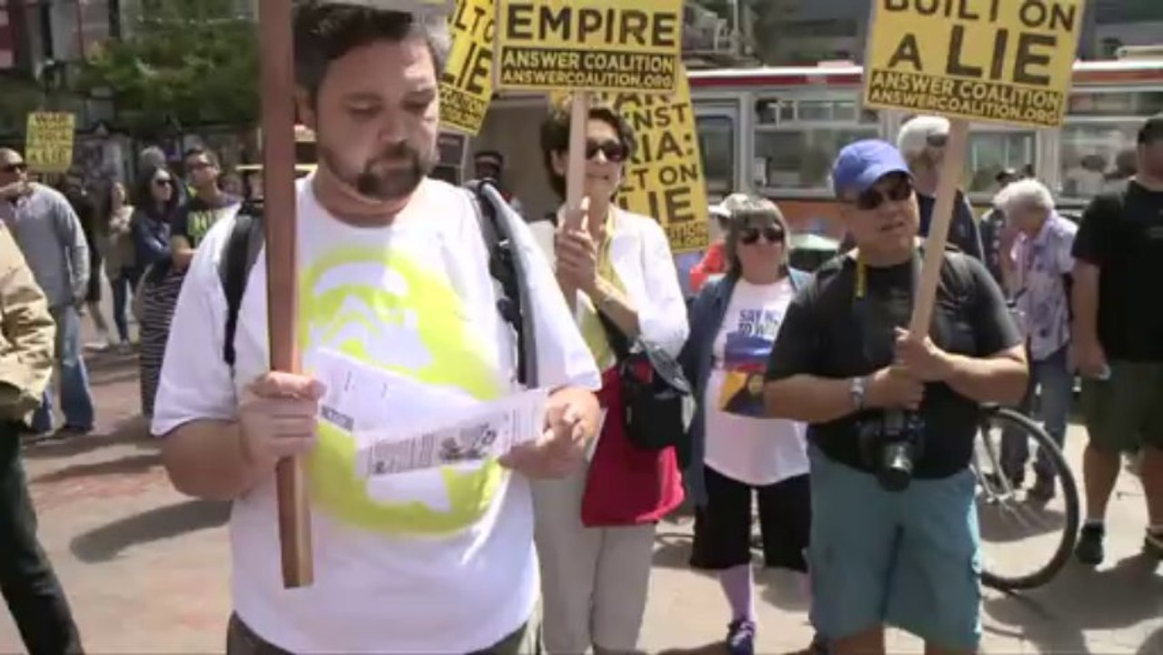 US protests against Syria military action