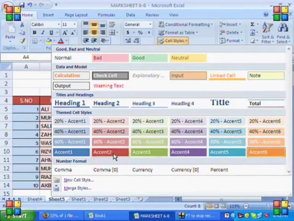 10- MS Excel 2007 Urdu Video Course Class 10 (Urdu Tutorial)