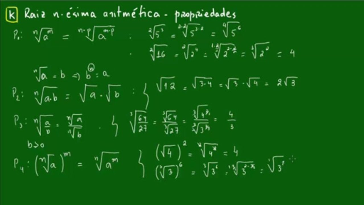 09 - Raiz n-ésima aritmética - Propriedades - Aula 2