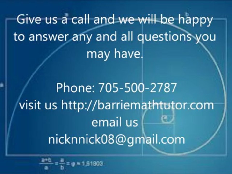 barrie math tutor