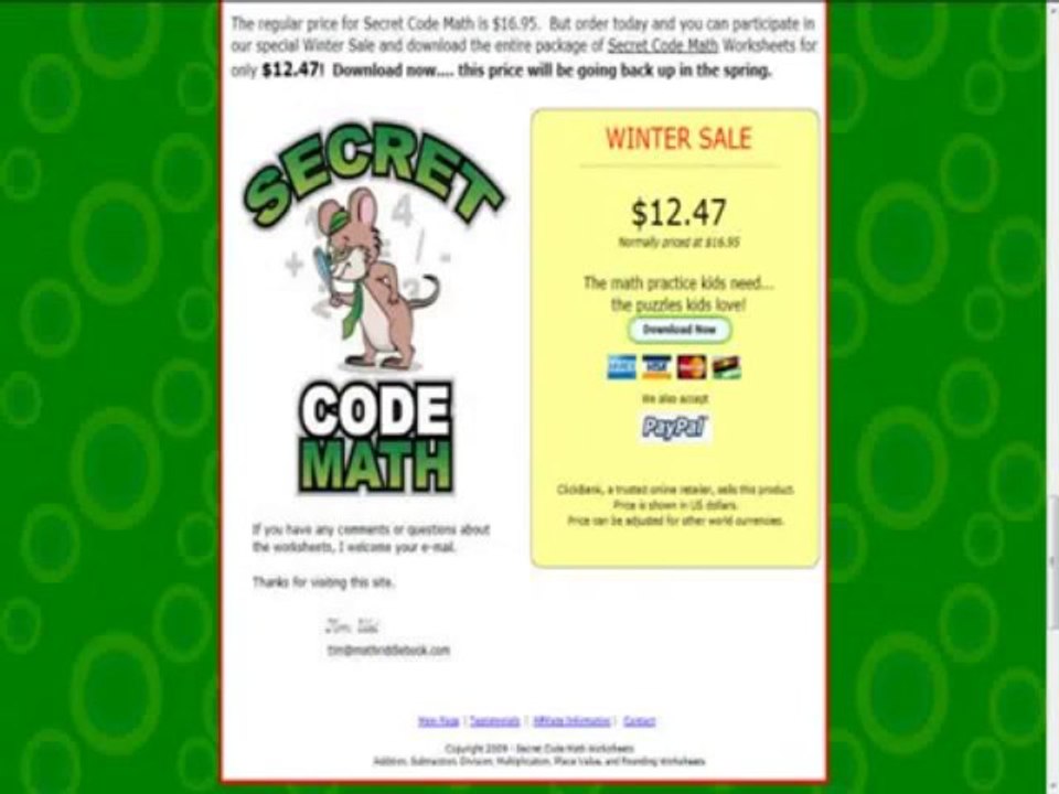 Secret Code Math Ebook
