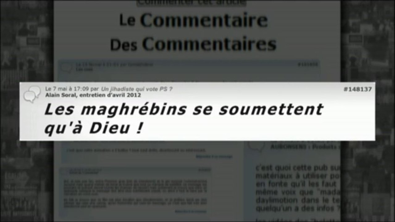 ALAIN SORAL - Les maghrébins se soumettent qu' à Dieu !