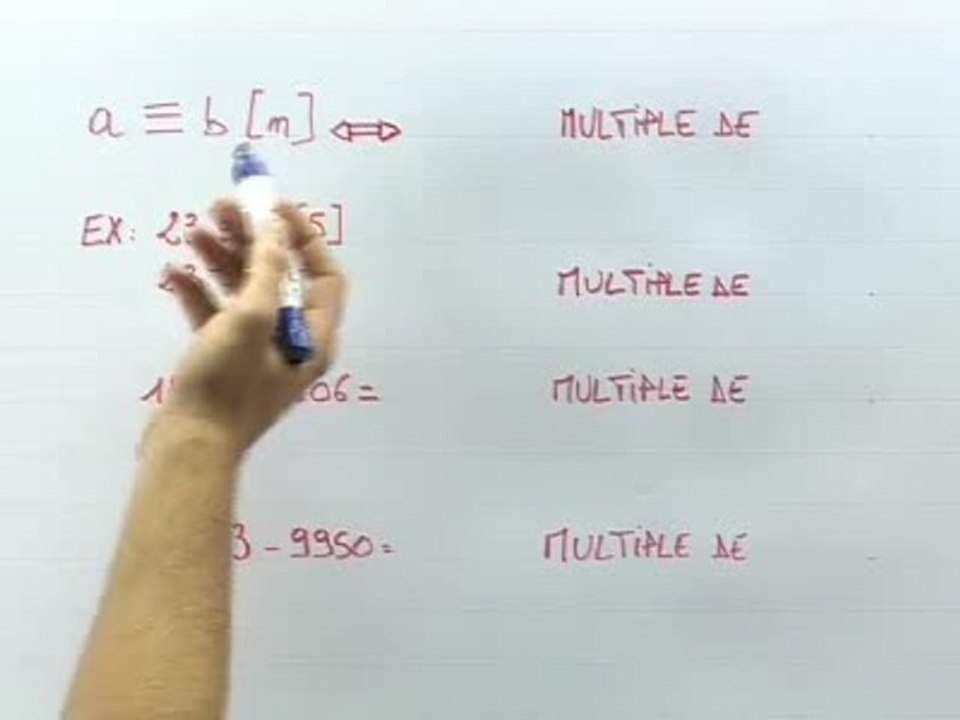 Les congruences - Cours 4