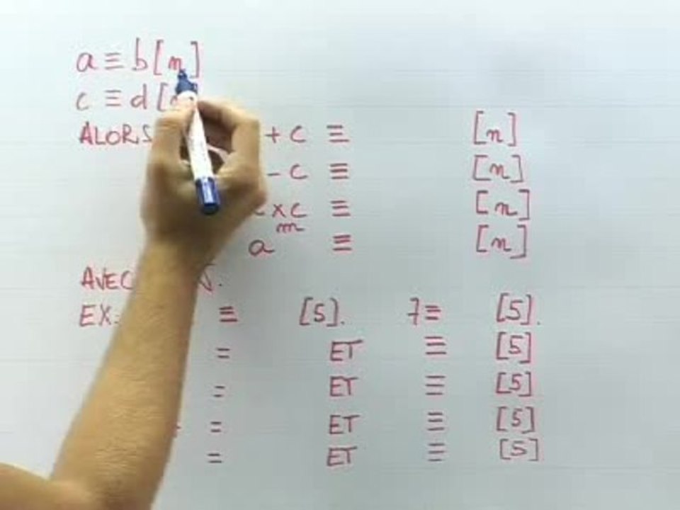 Les congruences - Cours 5