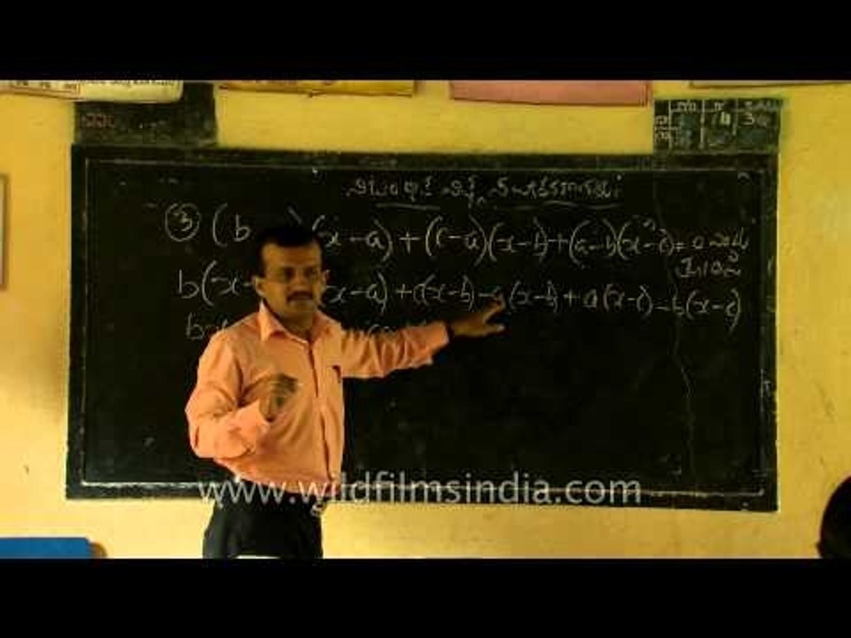 Students of Government high school of Karnataka in Maths class