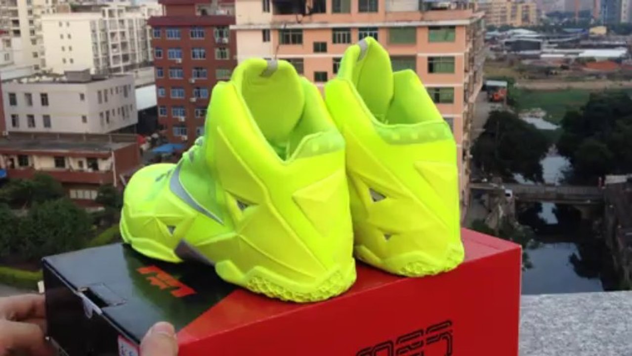 *SportsYTB.Ru* Cheap Nike Lebron 11 Mens Fluorescent Green Gray Low Price
