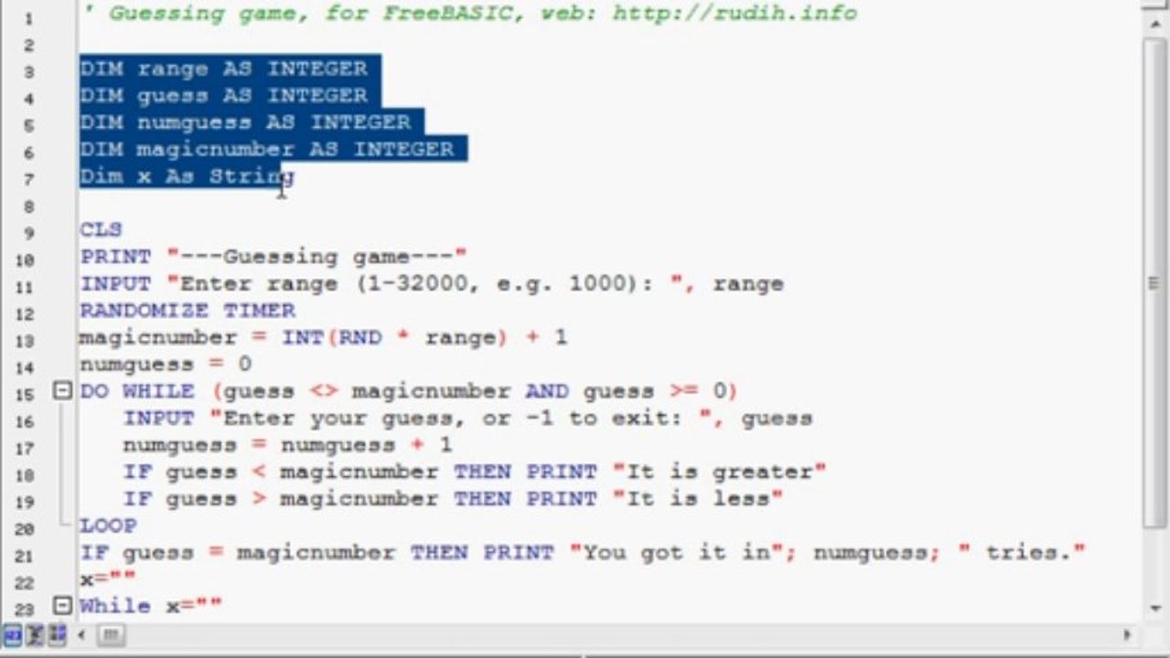 FreeBASIC programming tutorial
