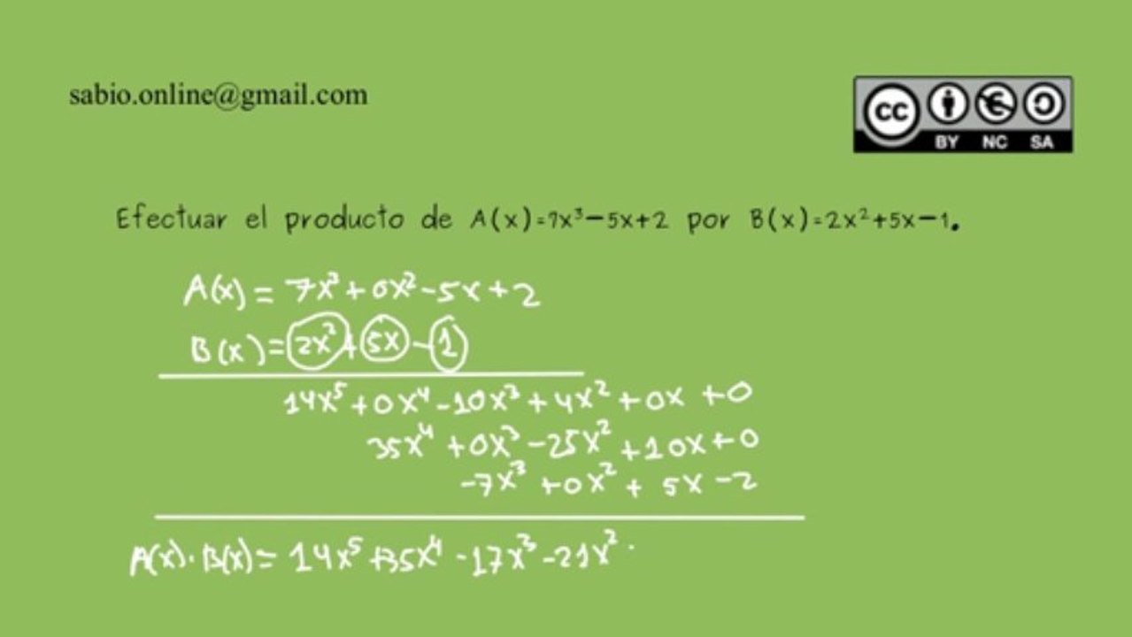 Multiplicación de polinomios