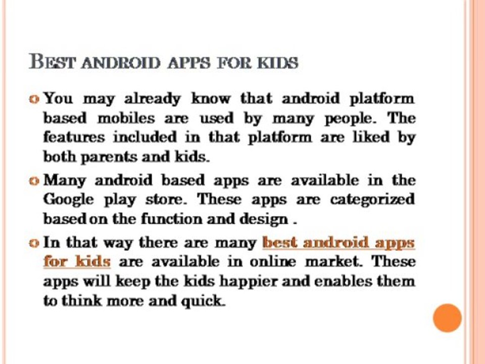 Android Apps Best for Kids