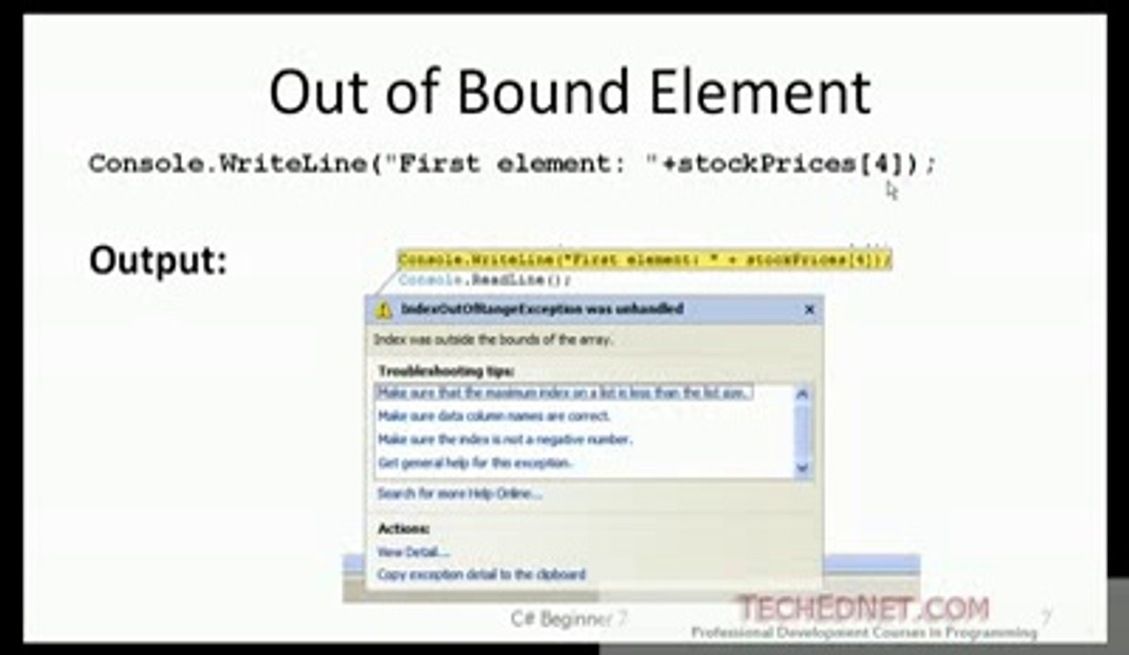 C# Tutorials: Working with Arrays