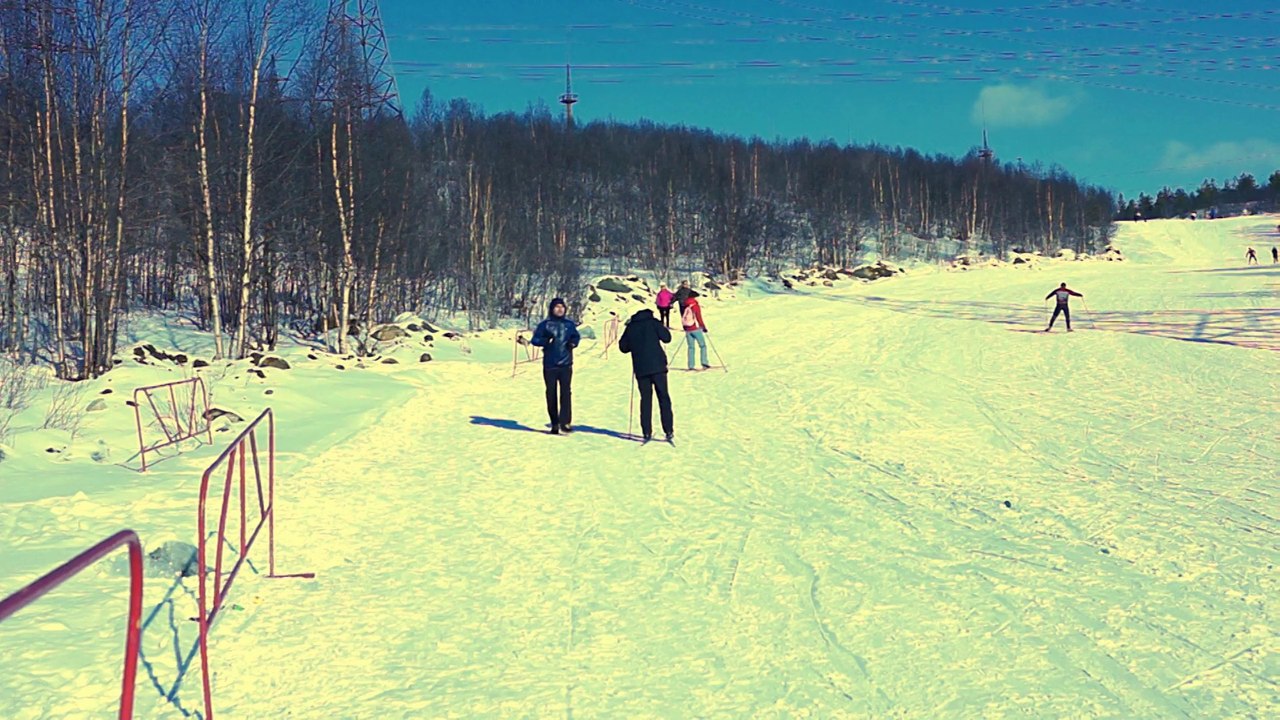 Мурманск с/к Долина уюта весна (конец марта) Барабан видео 2014г