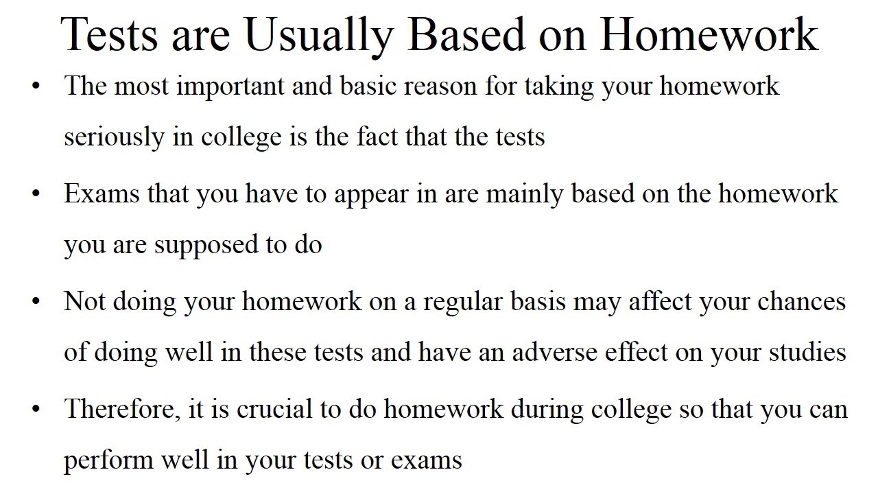 Importance of Homework in College