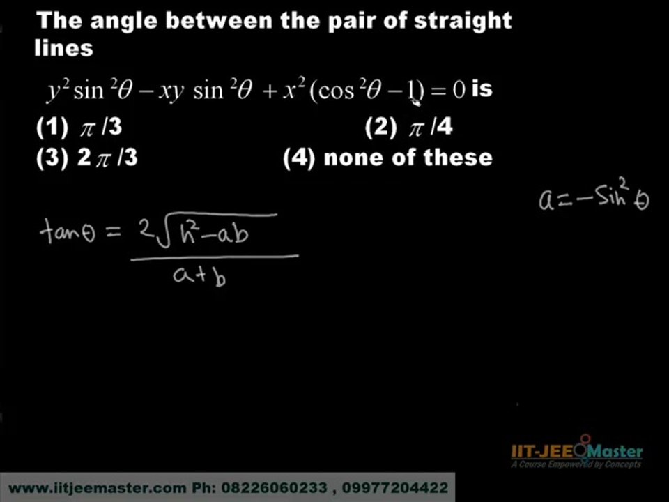 AIEEE Maths Solutions2C AIEEE Tutorial on Lines3