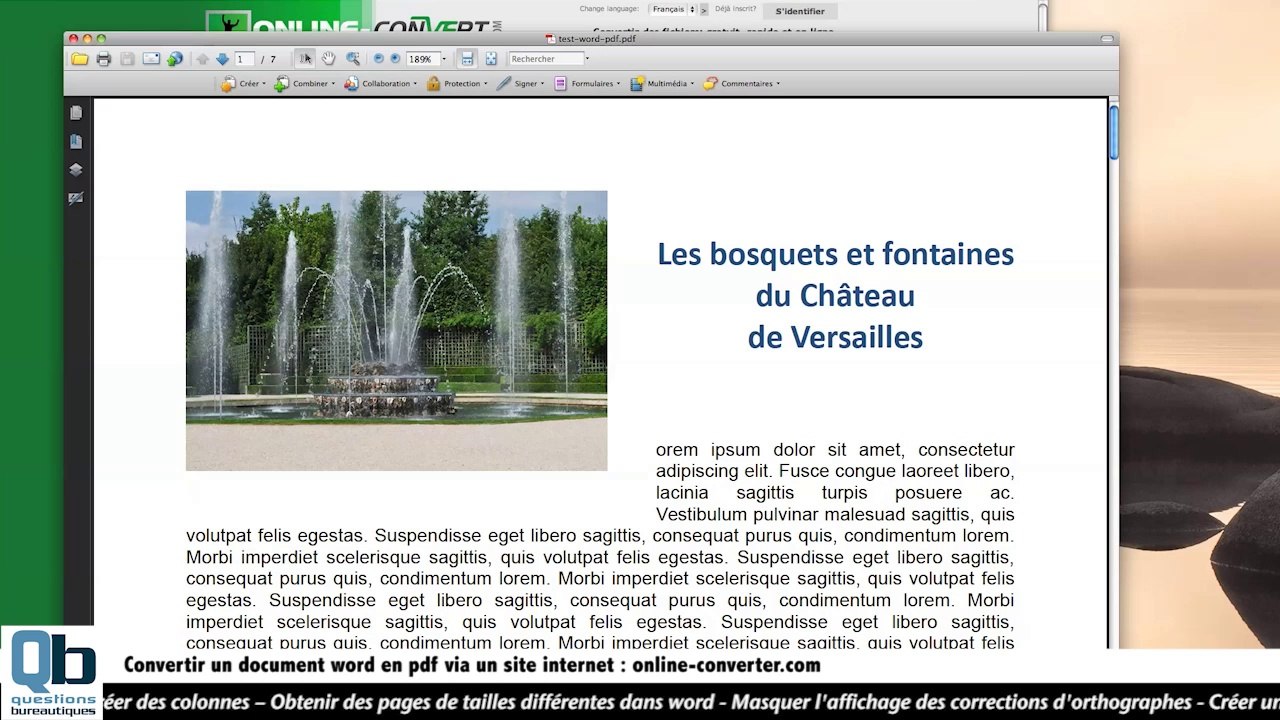 Convertir un document word en pdf gratuitement