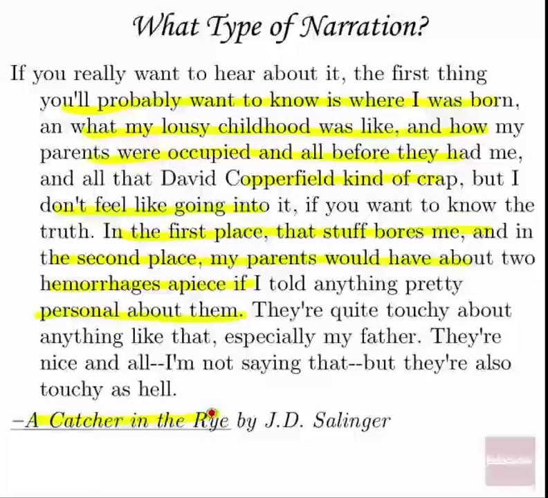 3.6 - Types of Narration