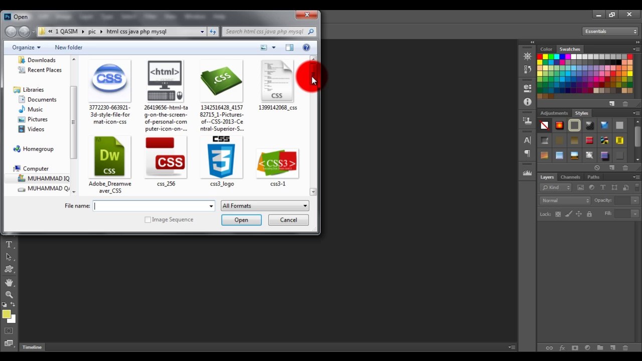 How to open image file in photoshop