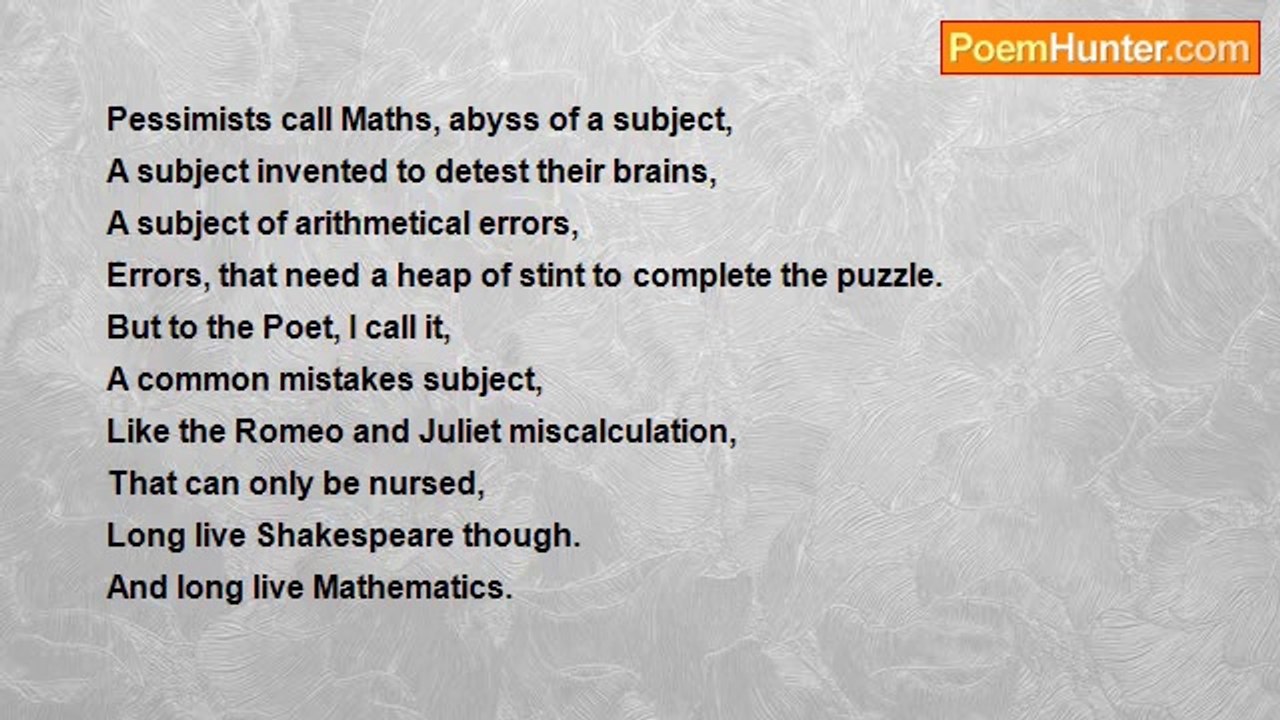 Bryan De Poet - Mathematics