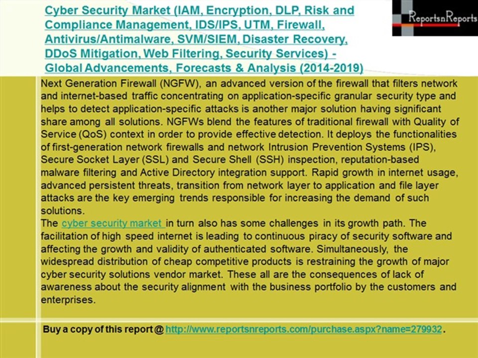 Cyber Security Market Forecasts to 2019