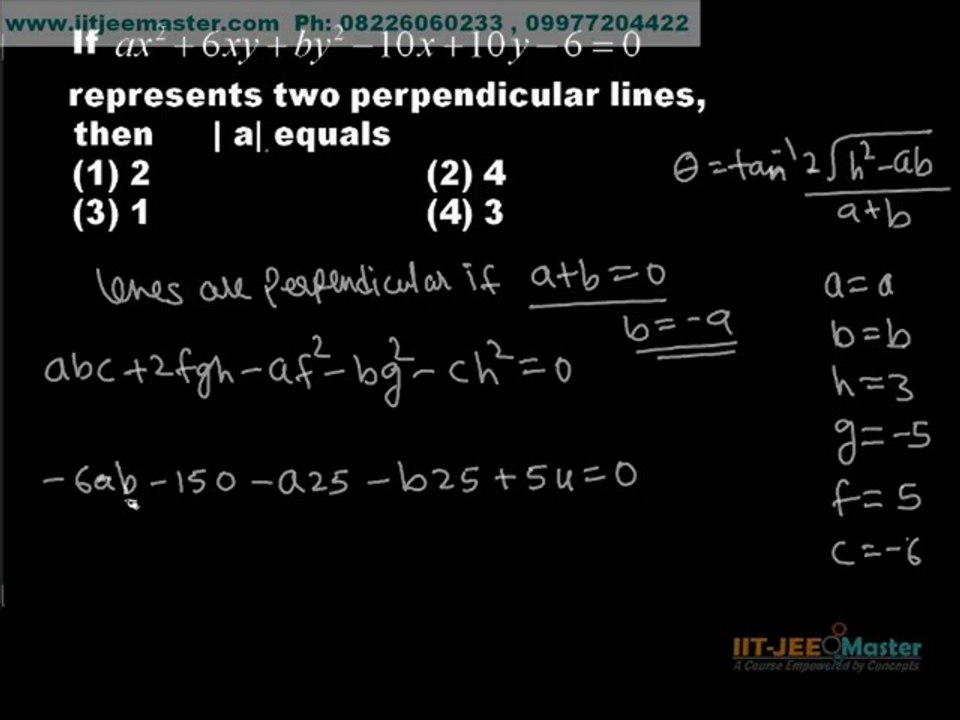 iit jee mains advance maths problem solving by concepts tricks shortcuts, Pair of straight lines