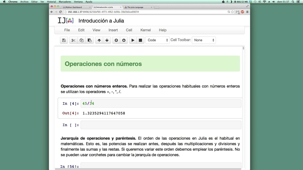 01 Julia y Matemáticas. Operaciones con numeros