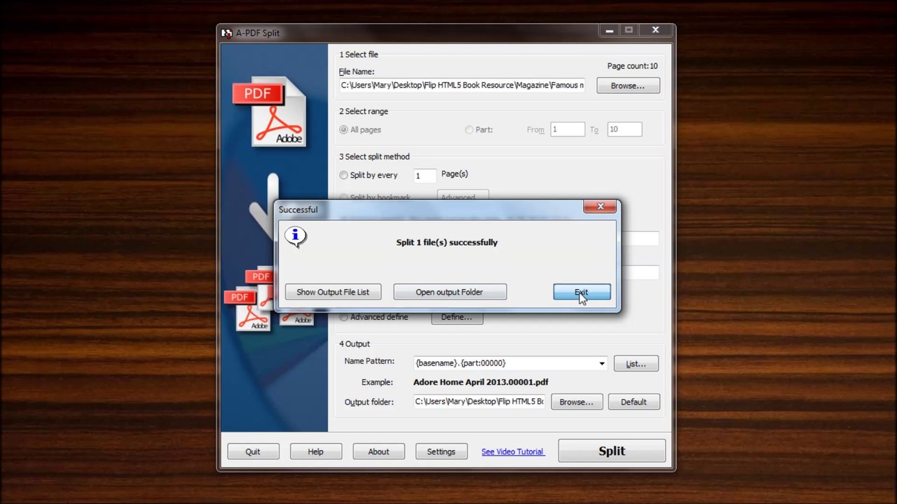 Remove selected pages from PDF file