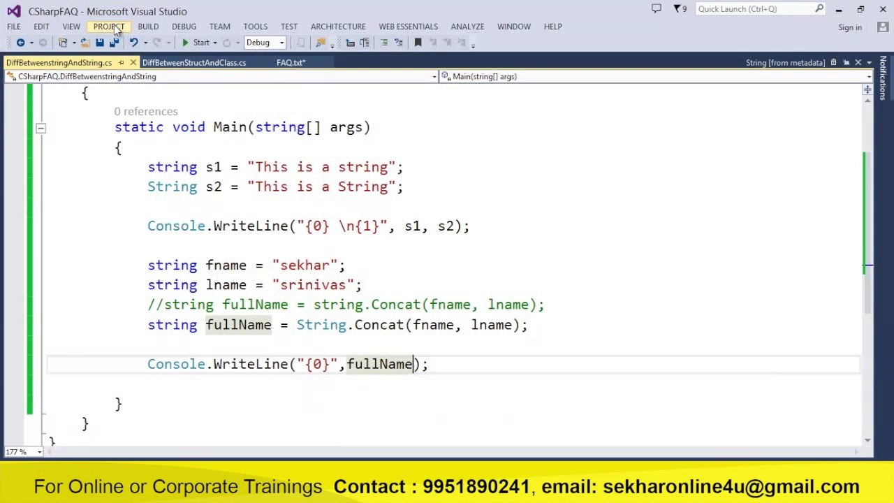 Difference between string and String in C#