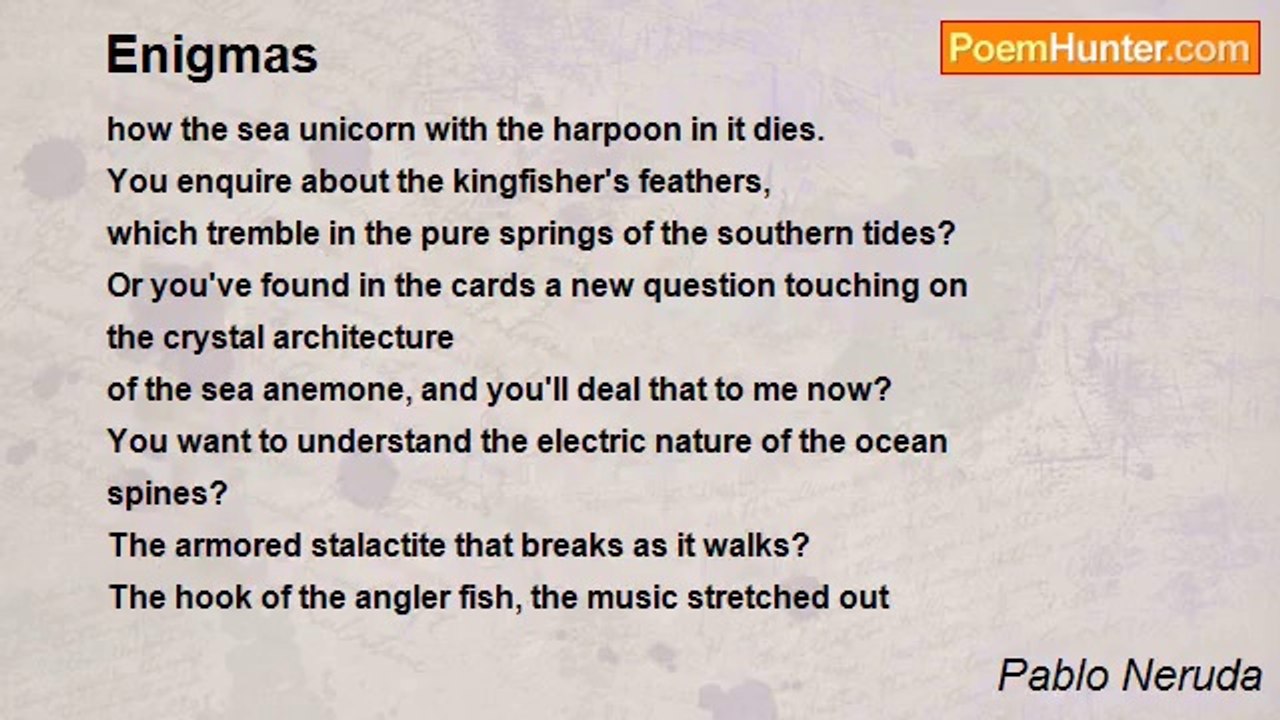 Pablo Neruda - Enigmas